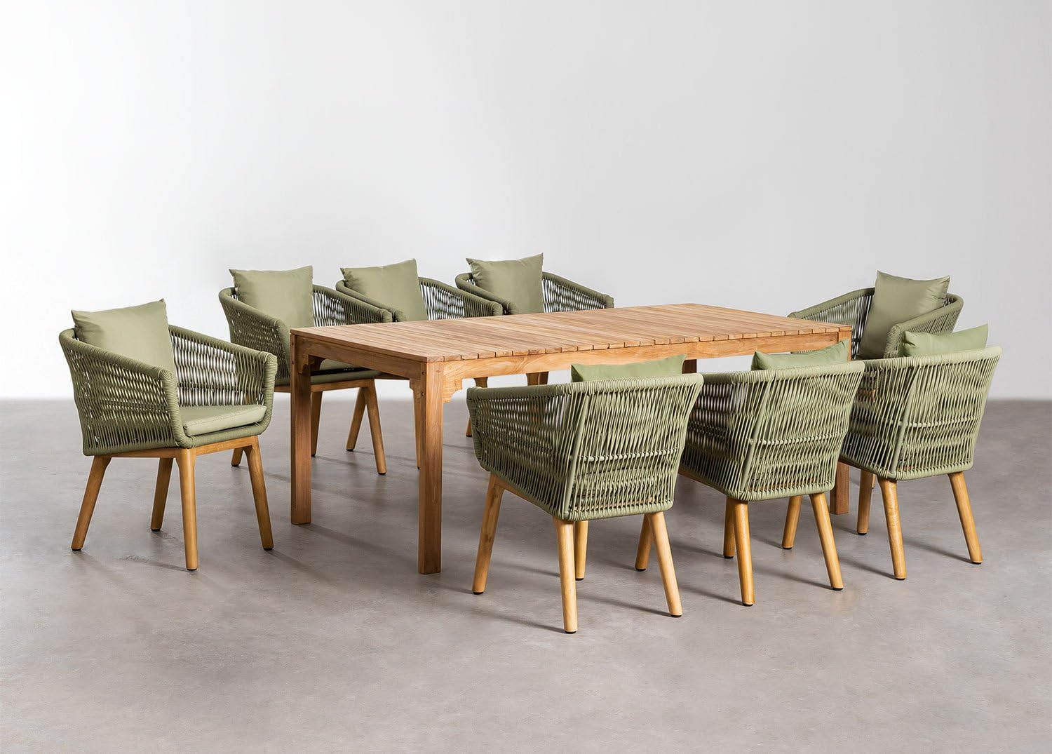 Sklum Donal Barker set tavolo pranzo 200x100 8 sedie teak