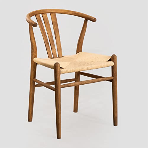 Sklum Uish Retro sedia da pranzo legno scuro corda