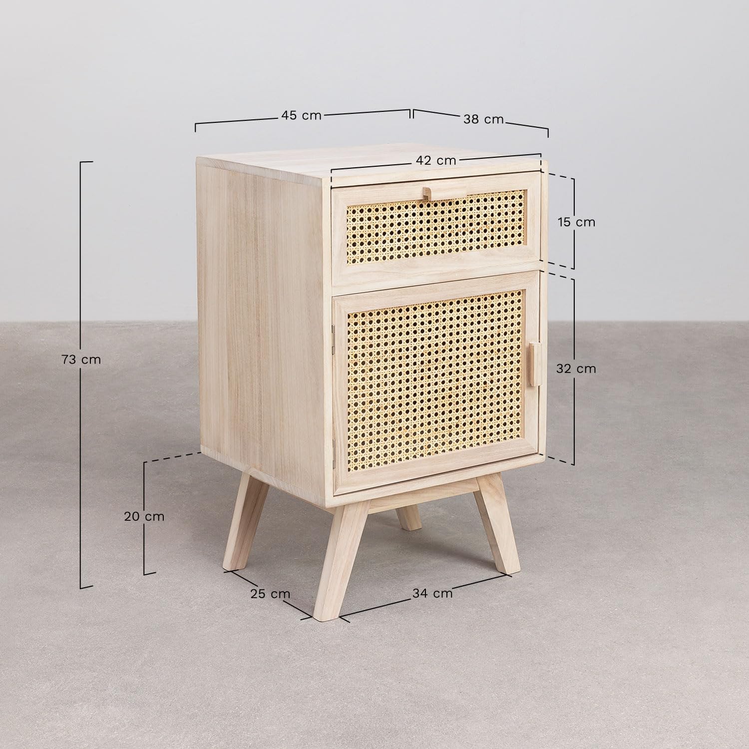 Sklum Ralik Design comodino portaoggetti legno naturale