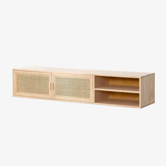 Sklum Reyna mobile TV sospeso legno 150 cm rattan