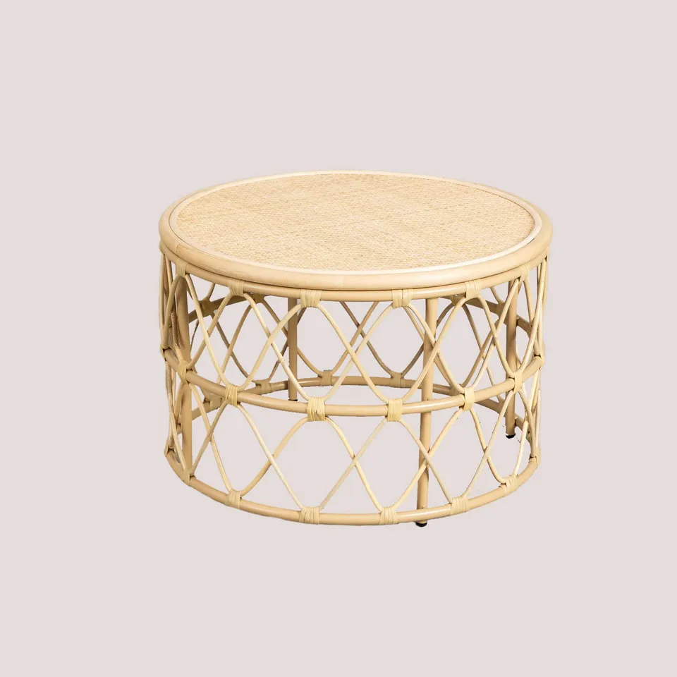 Sklum Zan Ø60 cm Tavolino Rotondo in Rattan