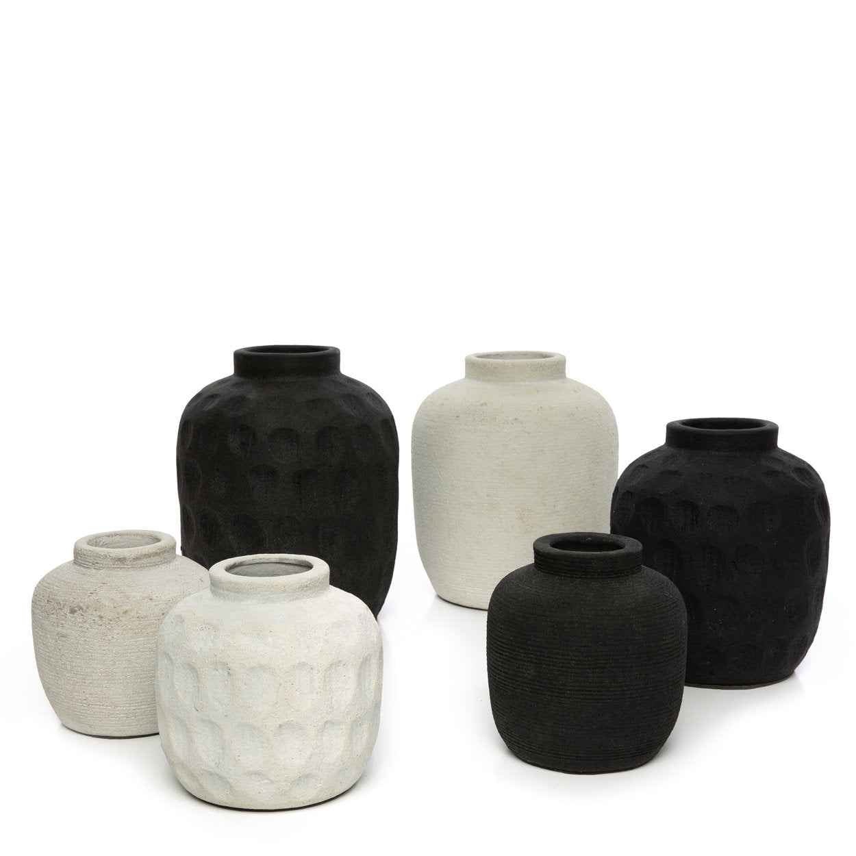 Bambua Peaky vaso terracotta nero S fiori secchi