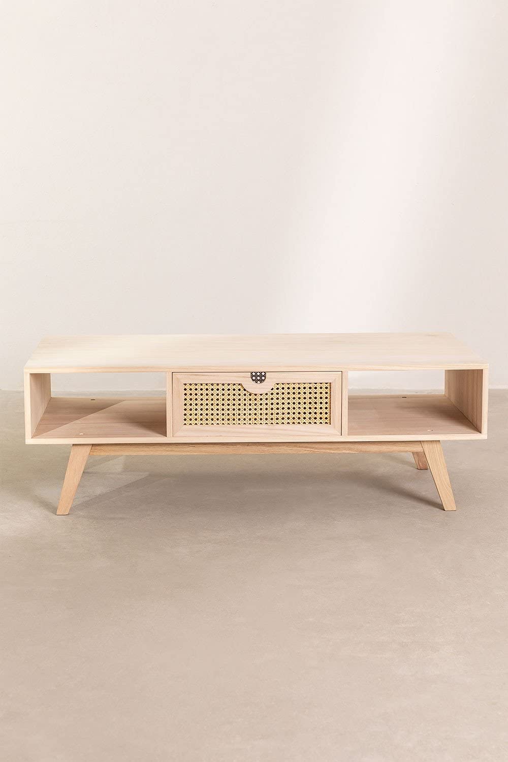 Sklum Ralik Style Tavolino Legno 120 cm Cassetto Rattan