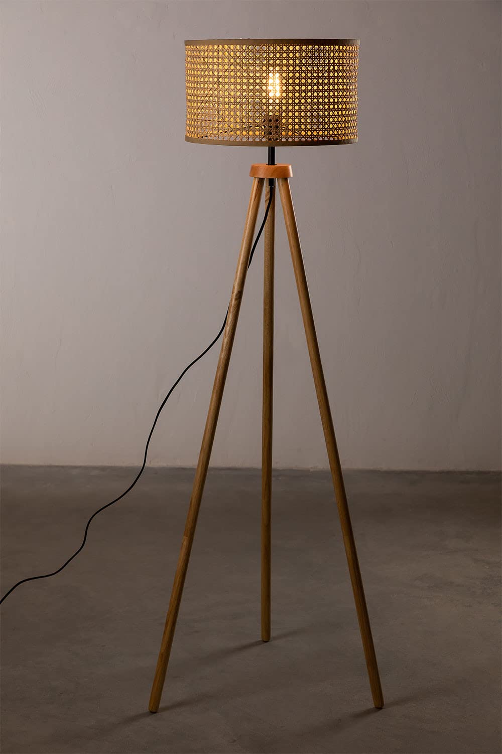 Sklum Serri lampada da terra rattan 150 cm E27