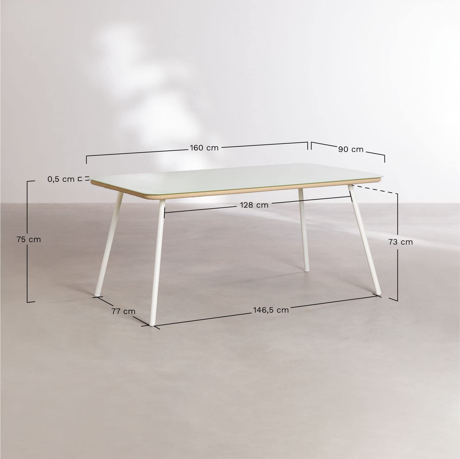 Sklum Arhiza Style tavolo giardino 160x90 vetro celadon