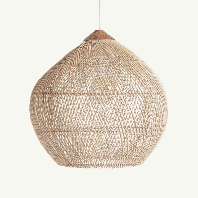 Bambua Muene lampadario rattan globo miele