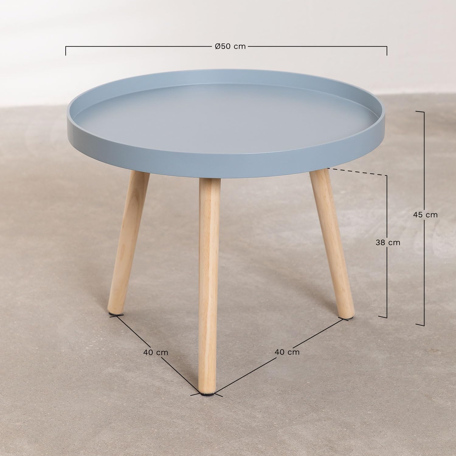 Sklum Sigma tavolino rotondo legno Ø50 naturale gambe pino
