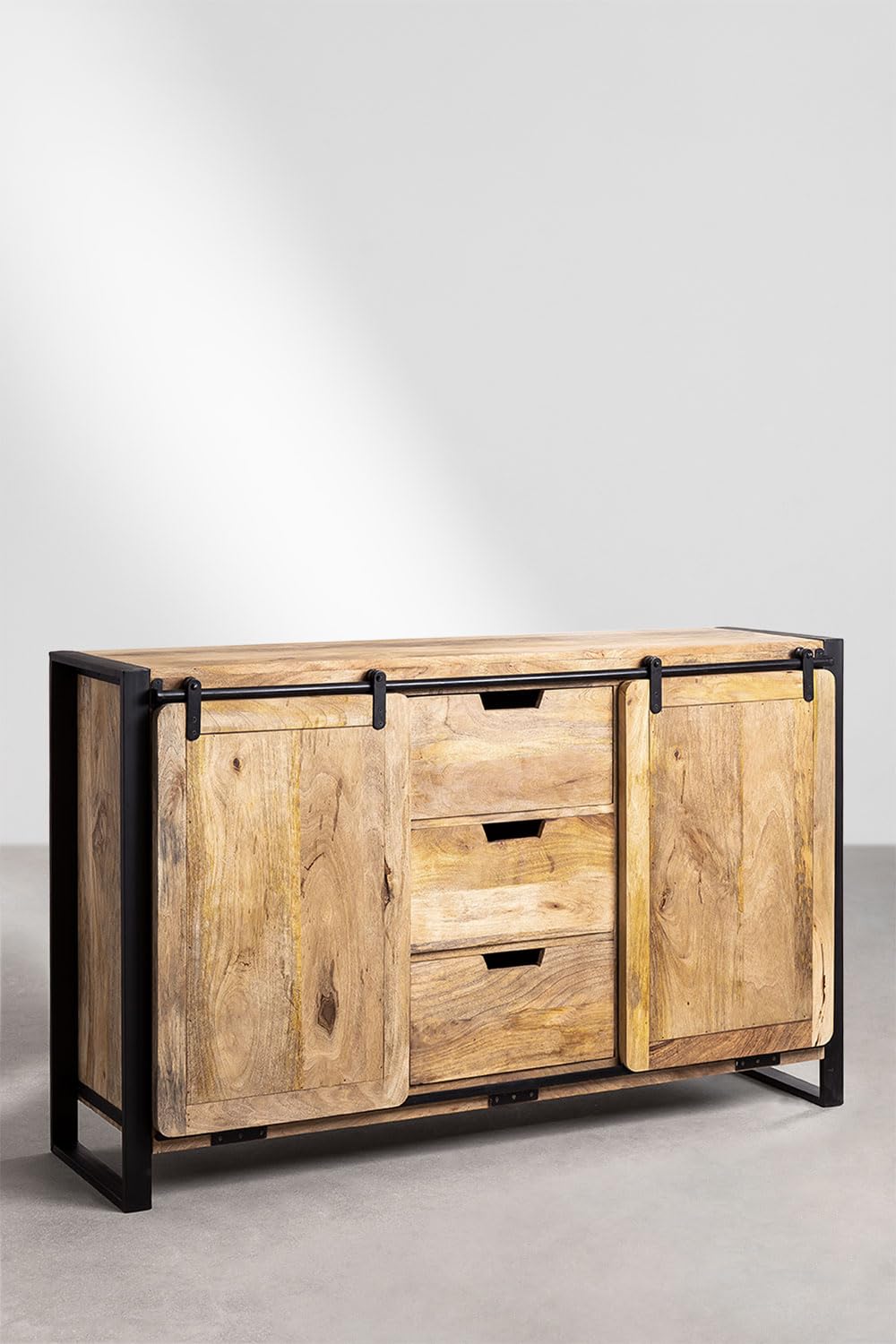 Sklum Kiefer Style cassettiera legno 150 cm Black Natural