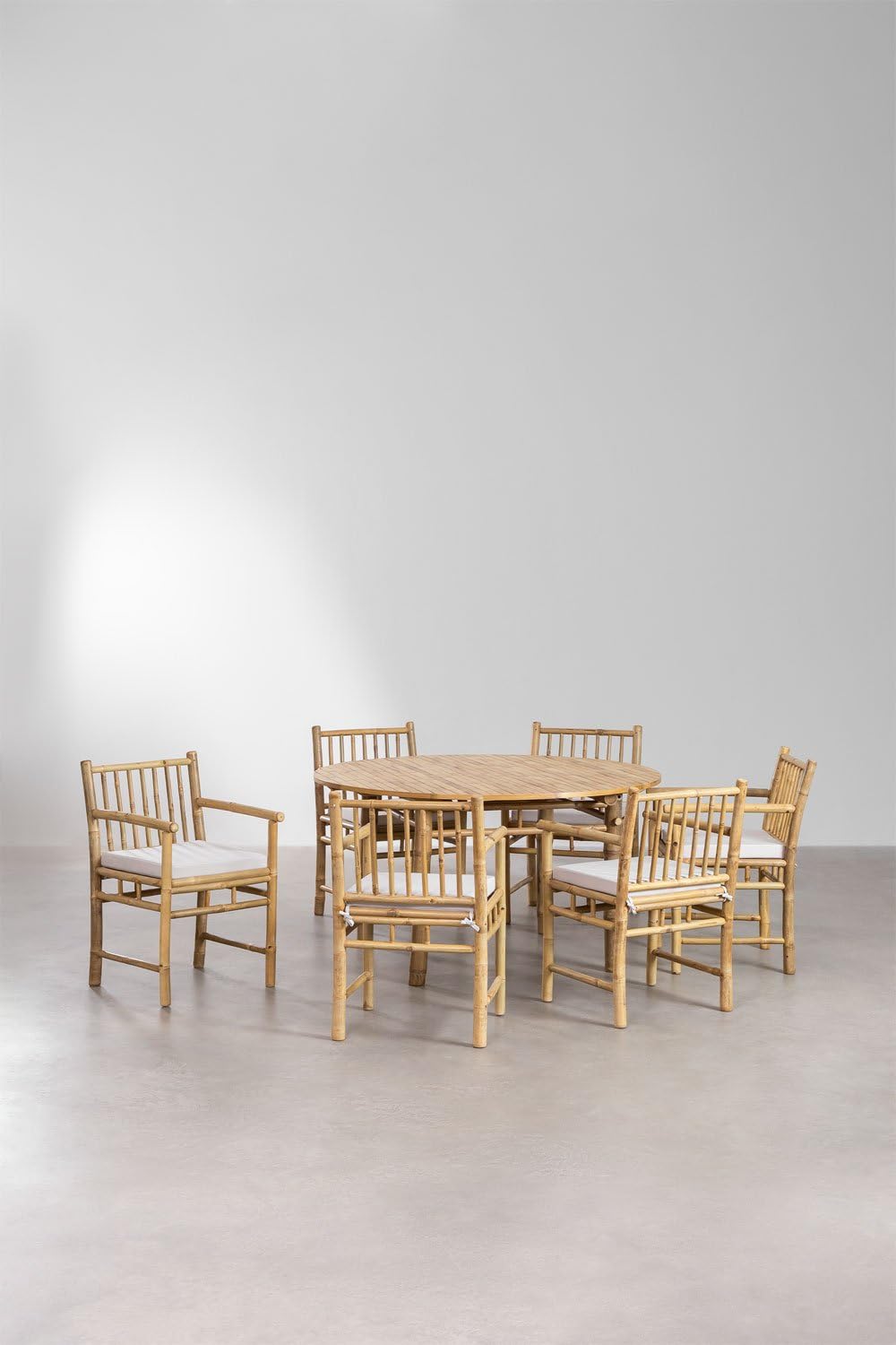 Sklum Senia set da giardino bambu Ø140 6 sedie