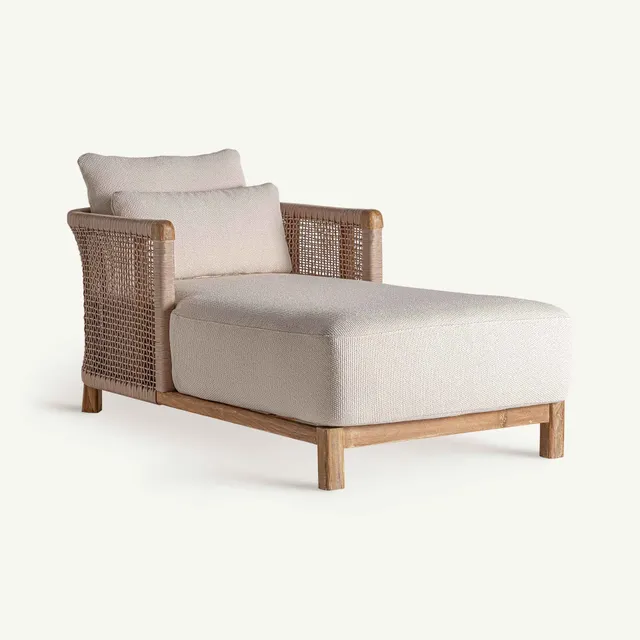Bambua Trena chaise longue teak corda marrone