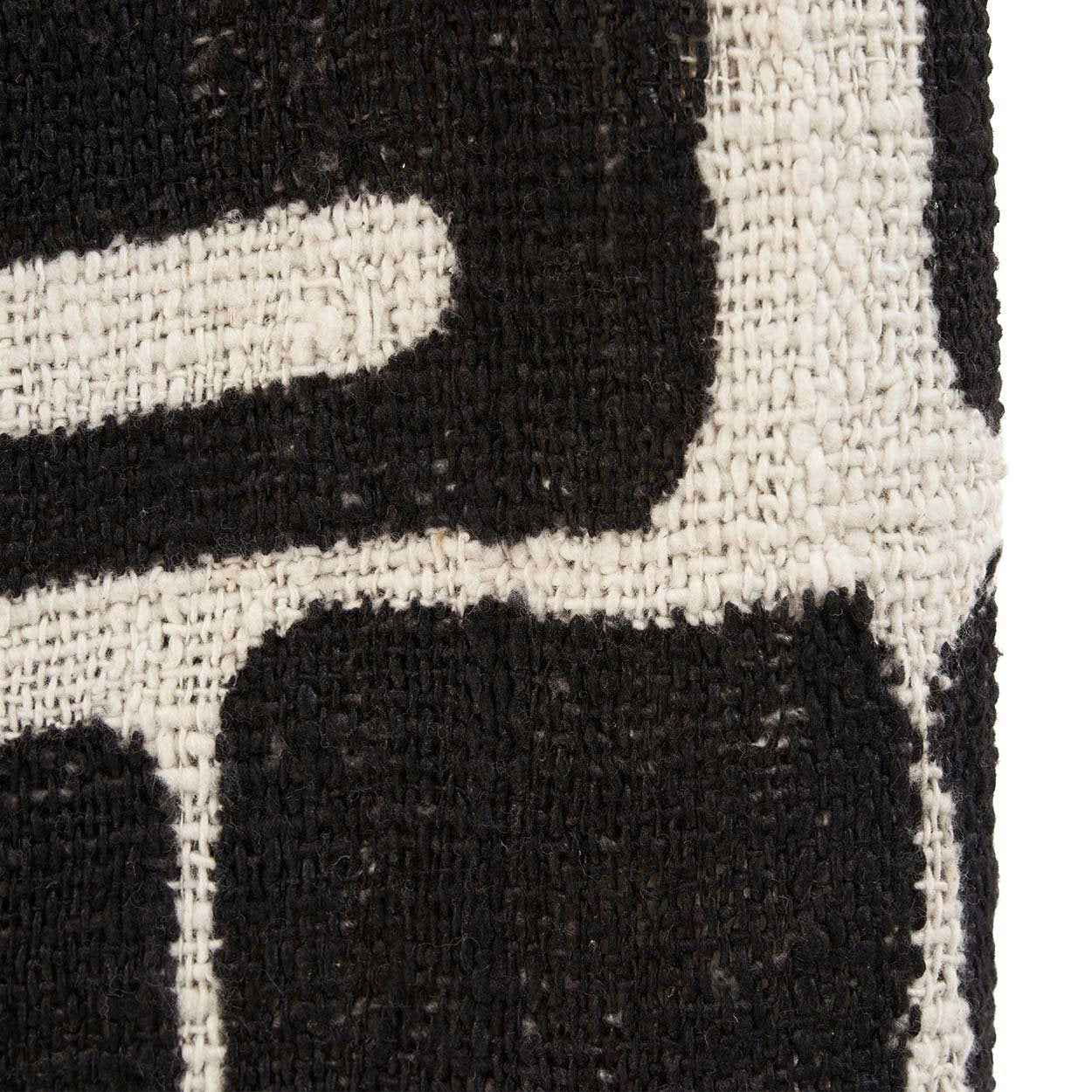 Bambua Aztec plaid cotone nero naturale
