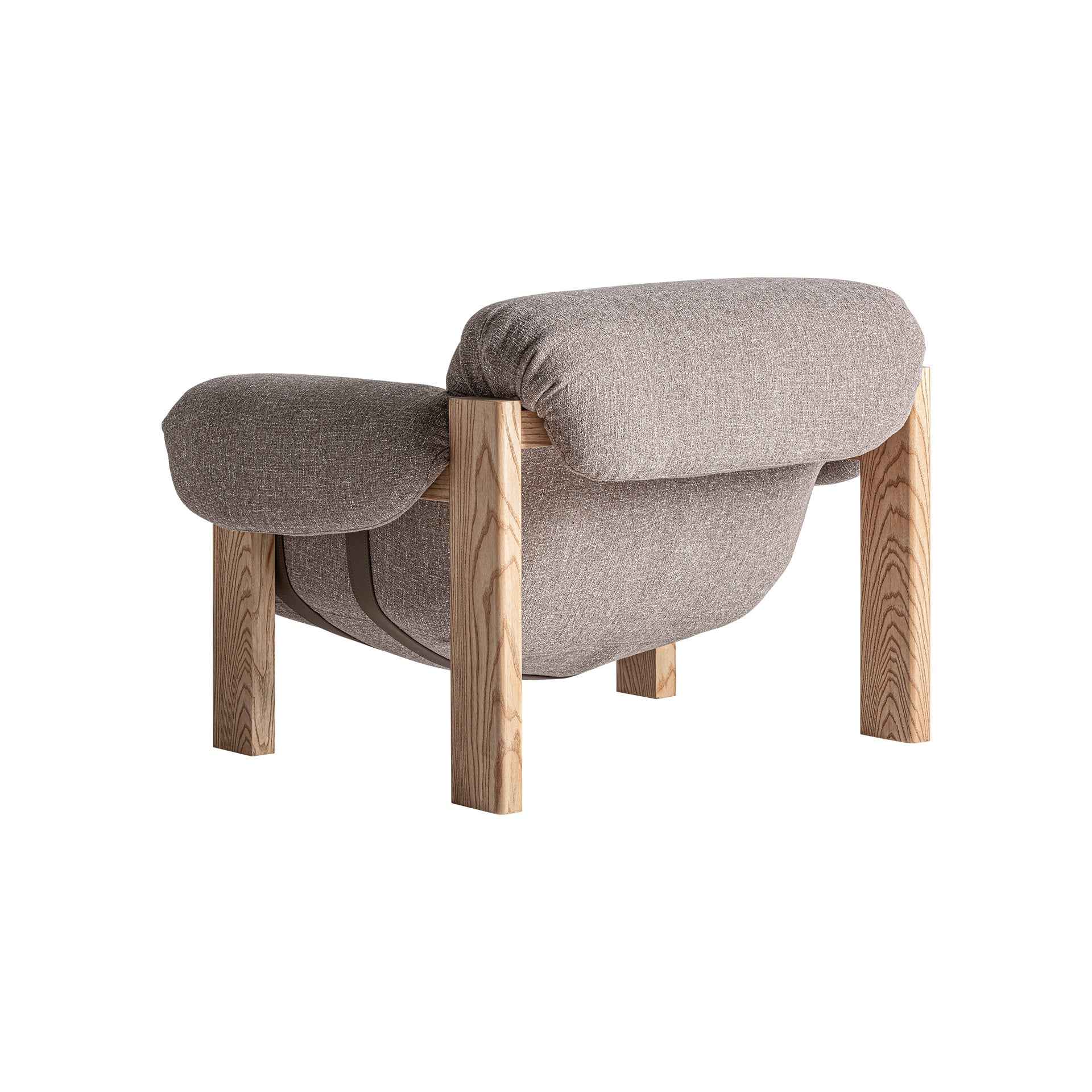 Bambua Hesse poltrona lounge marrone in tessuto e legno