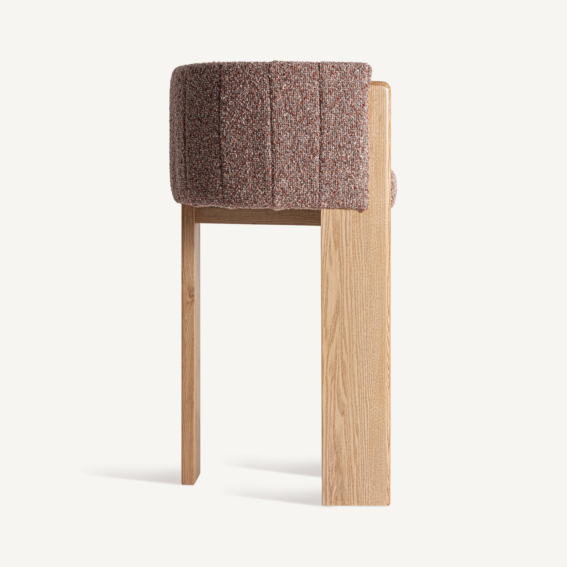 Bambua Sernier sgabello alto rovere bouclé malva