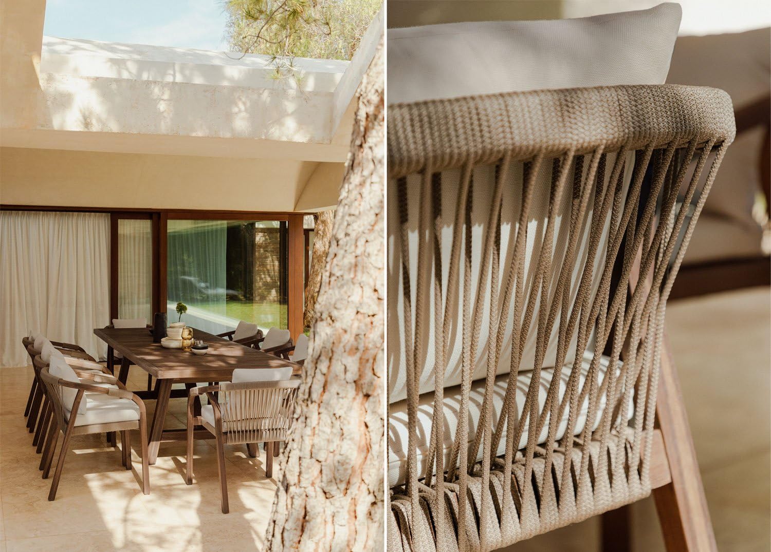 Sklum Dubai 200-300x100 set tavolo sedie giardino 10 sedie acacia