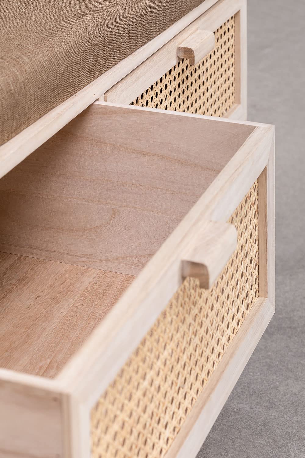 Sklum Ralik Panca Legno 2 Cassetti 101 cm con Cuscino