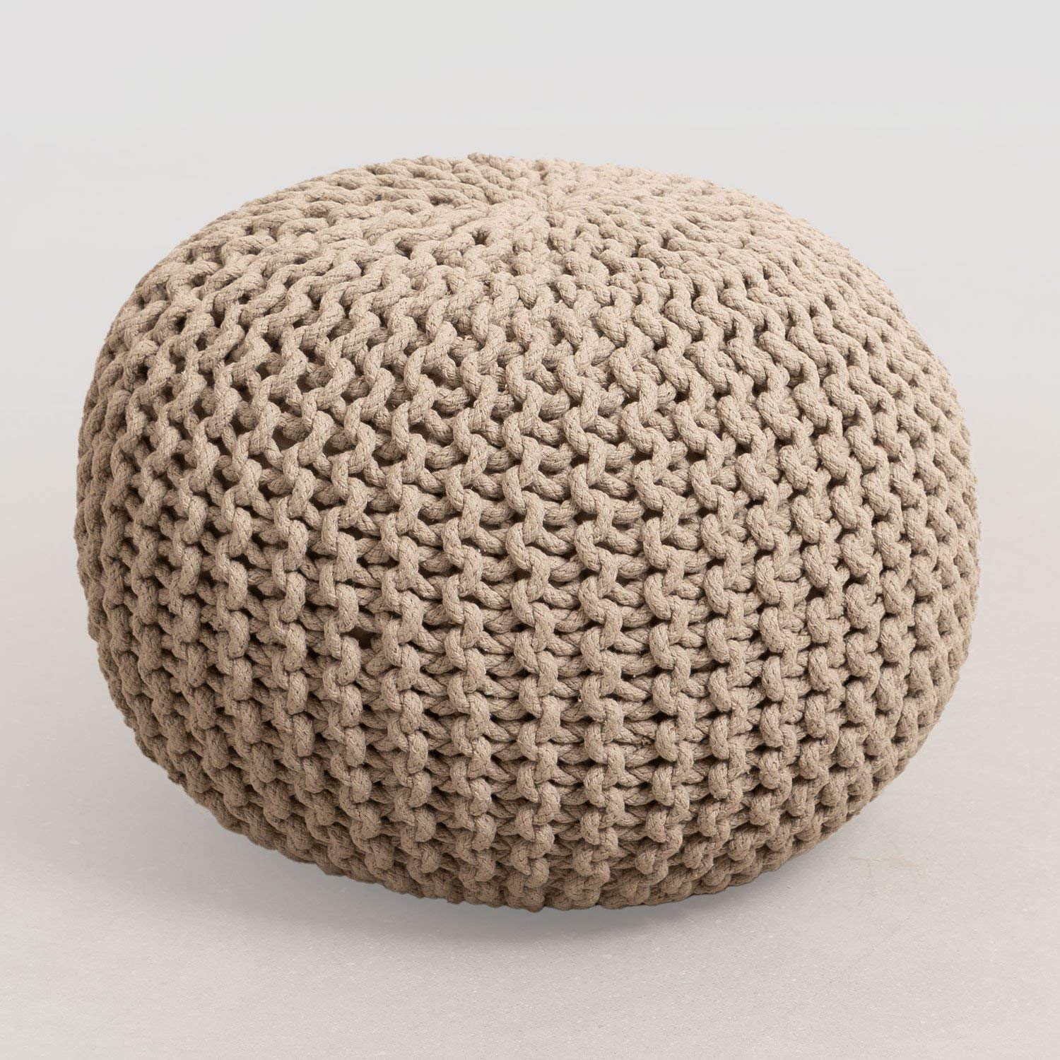 Sklum Greicy pouf rotondo cotone grigio talpa Ø42
