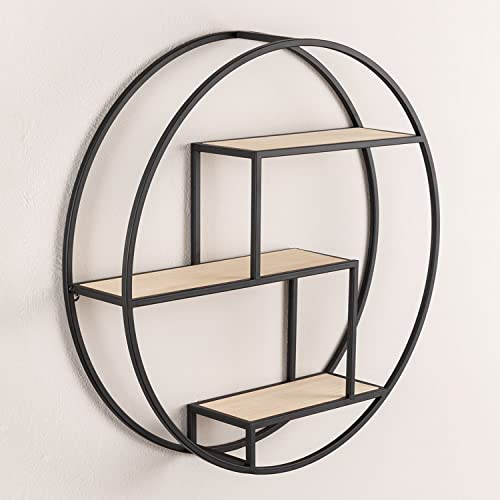 Sklum Kafren scaffale a parete Ø60 cm in legno e ferro