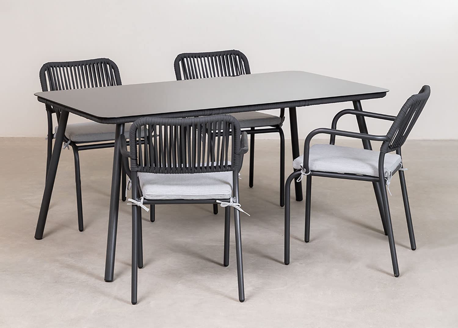 Sklum Arhiza Style set giardino 5 pezzi grigio scuro vetro