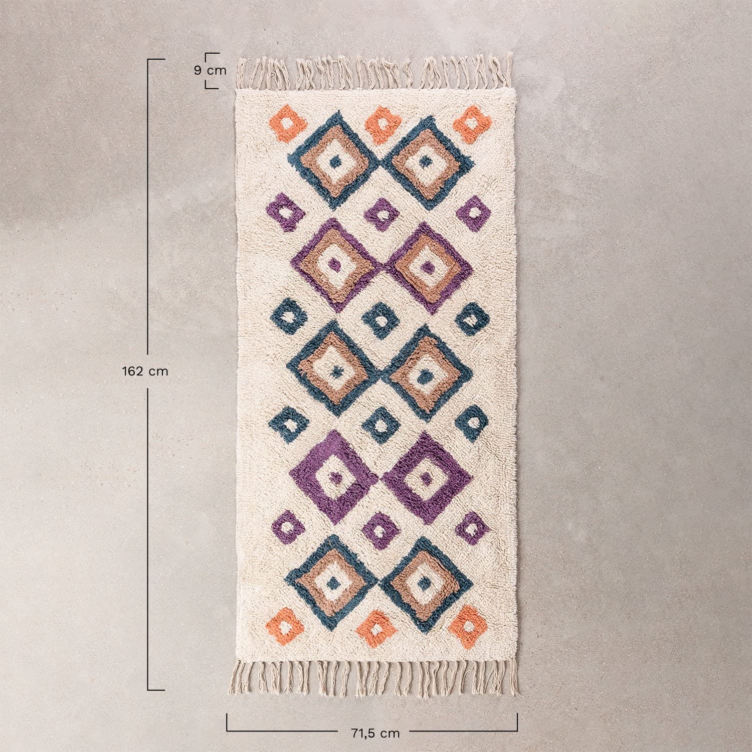 Sklum Gorka Tappeto in Cotone 162x72 cm Ethnic Colors