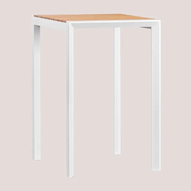 Sklum Archer tavolo bar alto quadrato 70x70 cm bianco