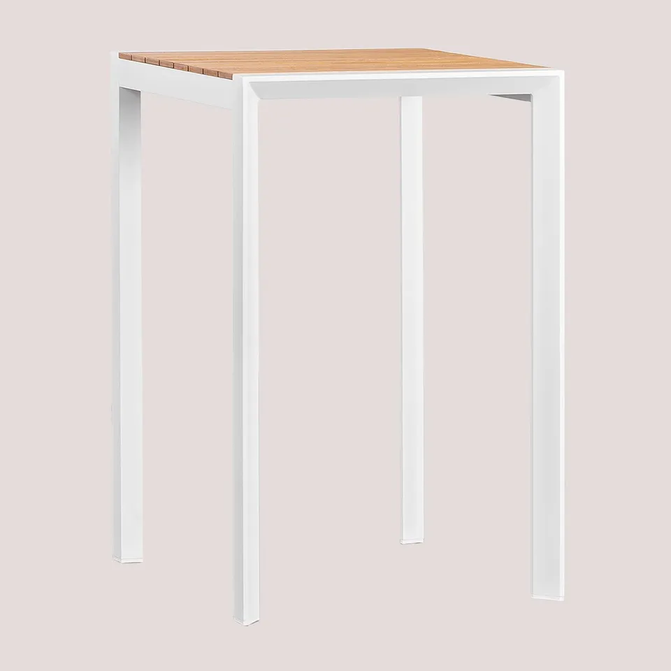 Sklum Archer tavolo bar alto quadrato 70x70 cm bianco