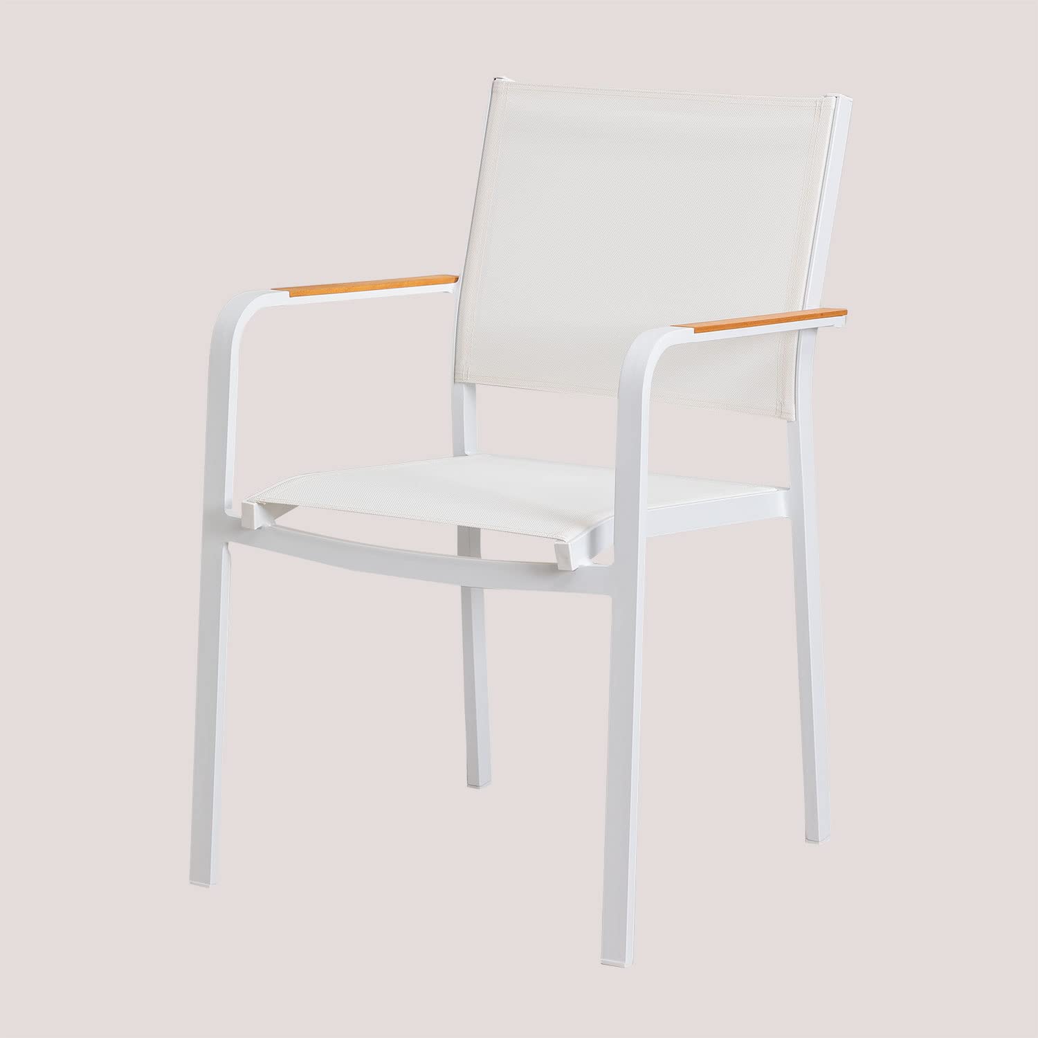 Sklum Archer 6 Sedie Giardino Impilabili Alluminio Bianche