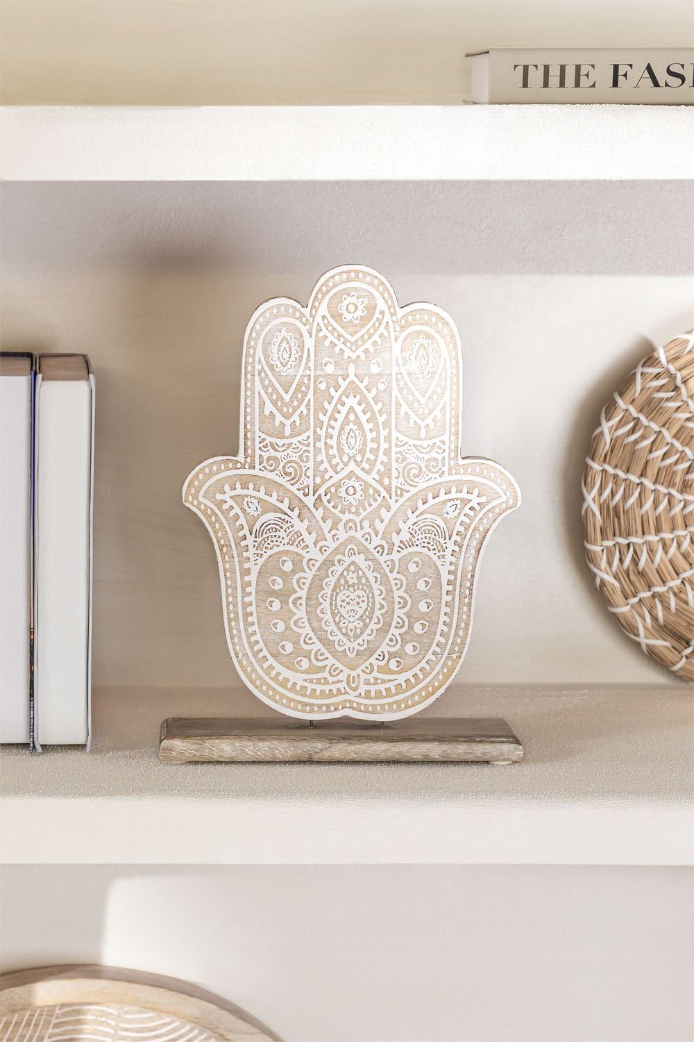 Sklum Biaru Figura Decorativa Legno Mango Bianca