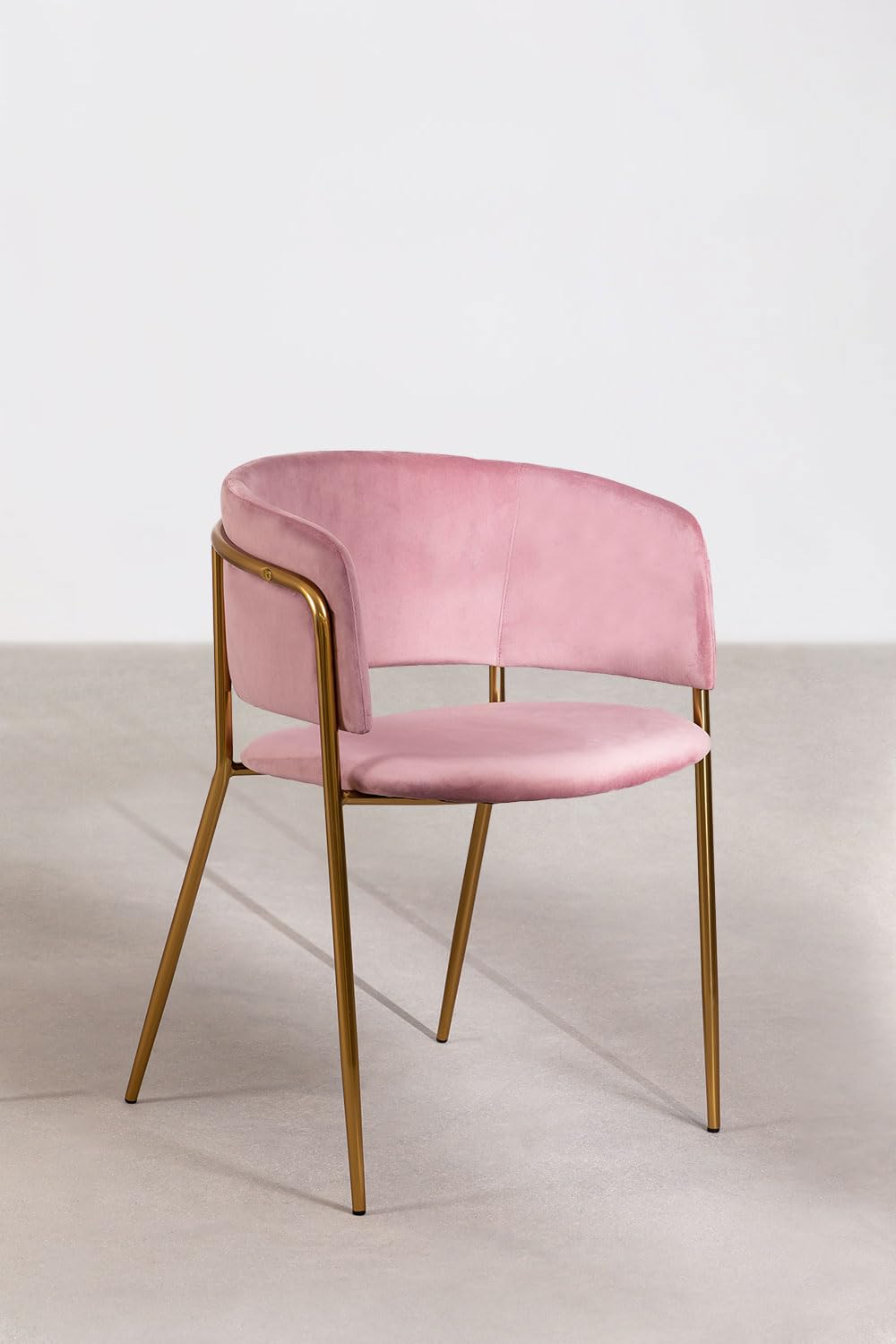 Sklum Nalon Style Sedia Pranzo Velluto Rosa Dorato