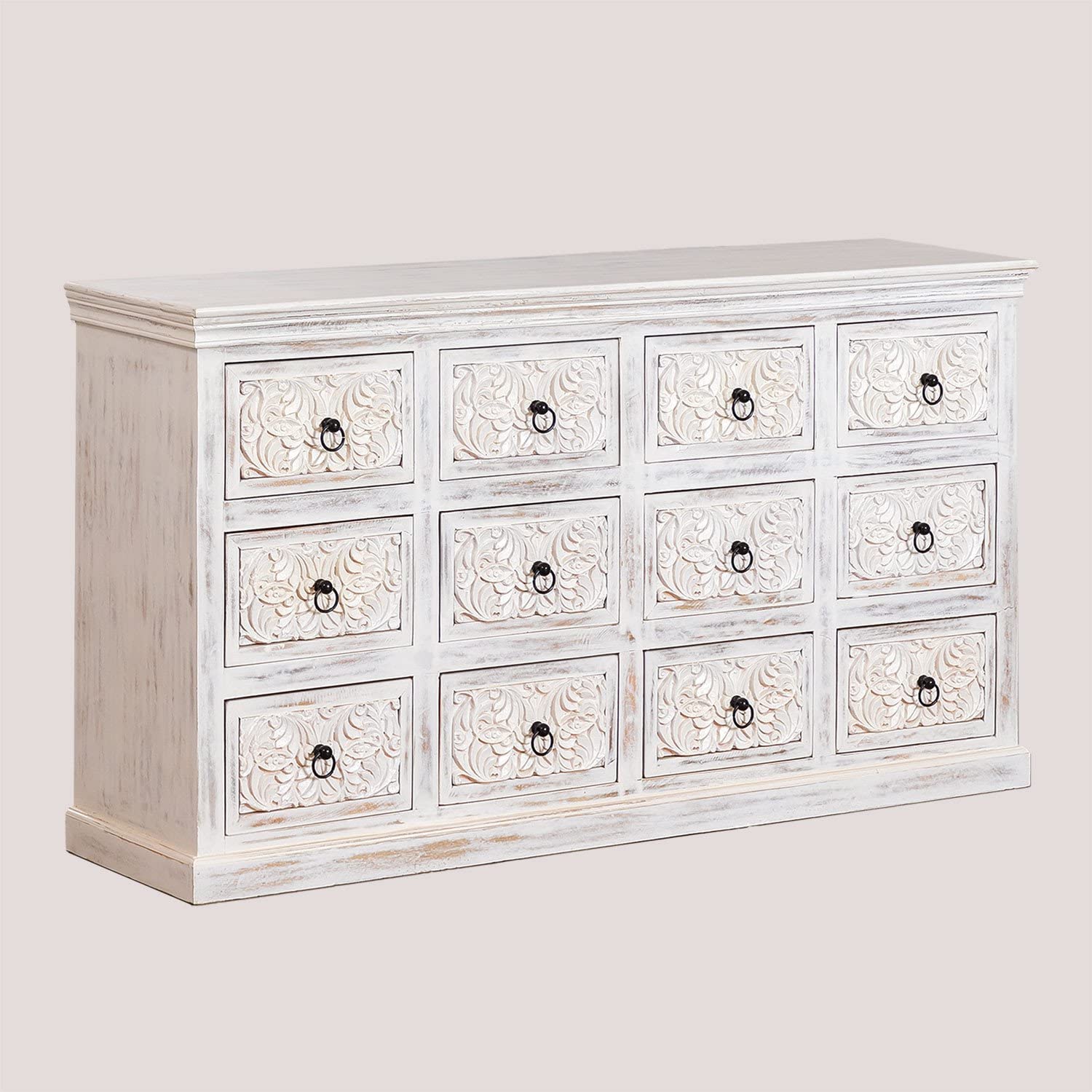 Sklum Baran credenza bianco vintage 154,5 cm mango