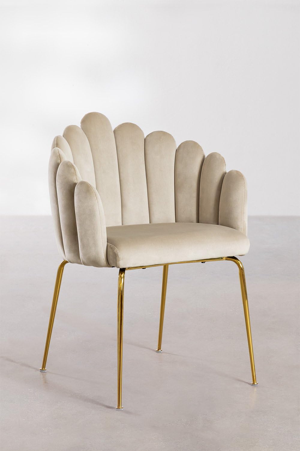 Sklum Markina sedia da pranzo velluto gambe oro vintage