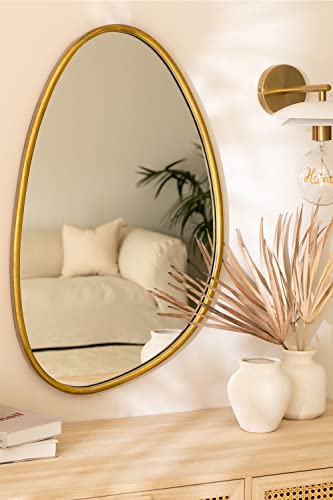 Sklum Flora specchio parete 80x50 cm cornice oro