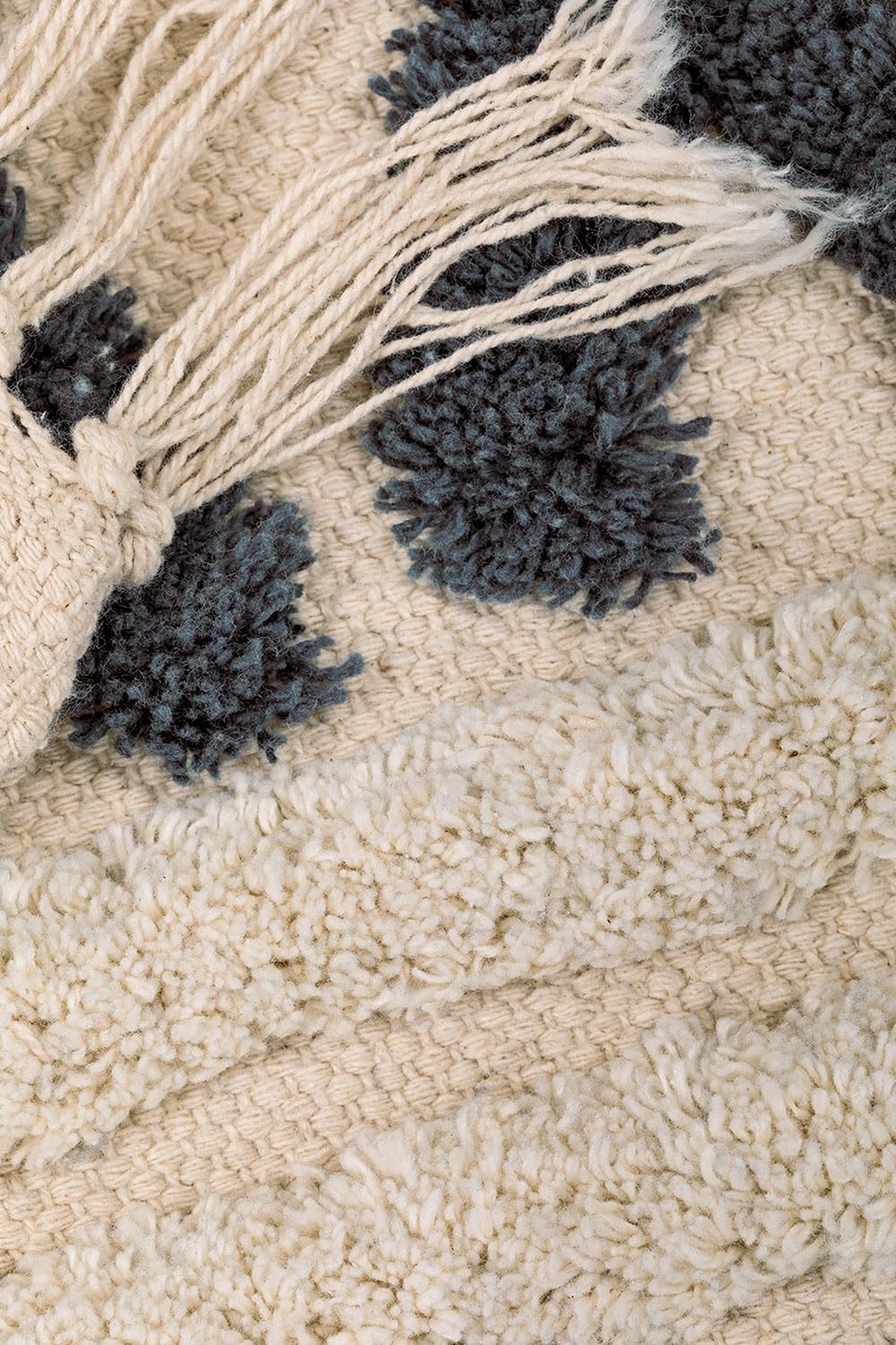 Sklum Belin Tappeto in Cotone Bianco Nero 160x70 cm