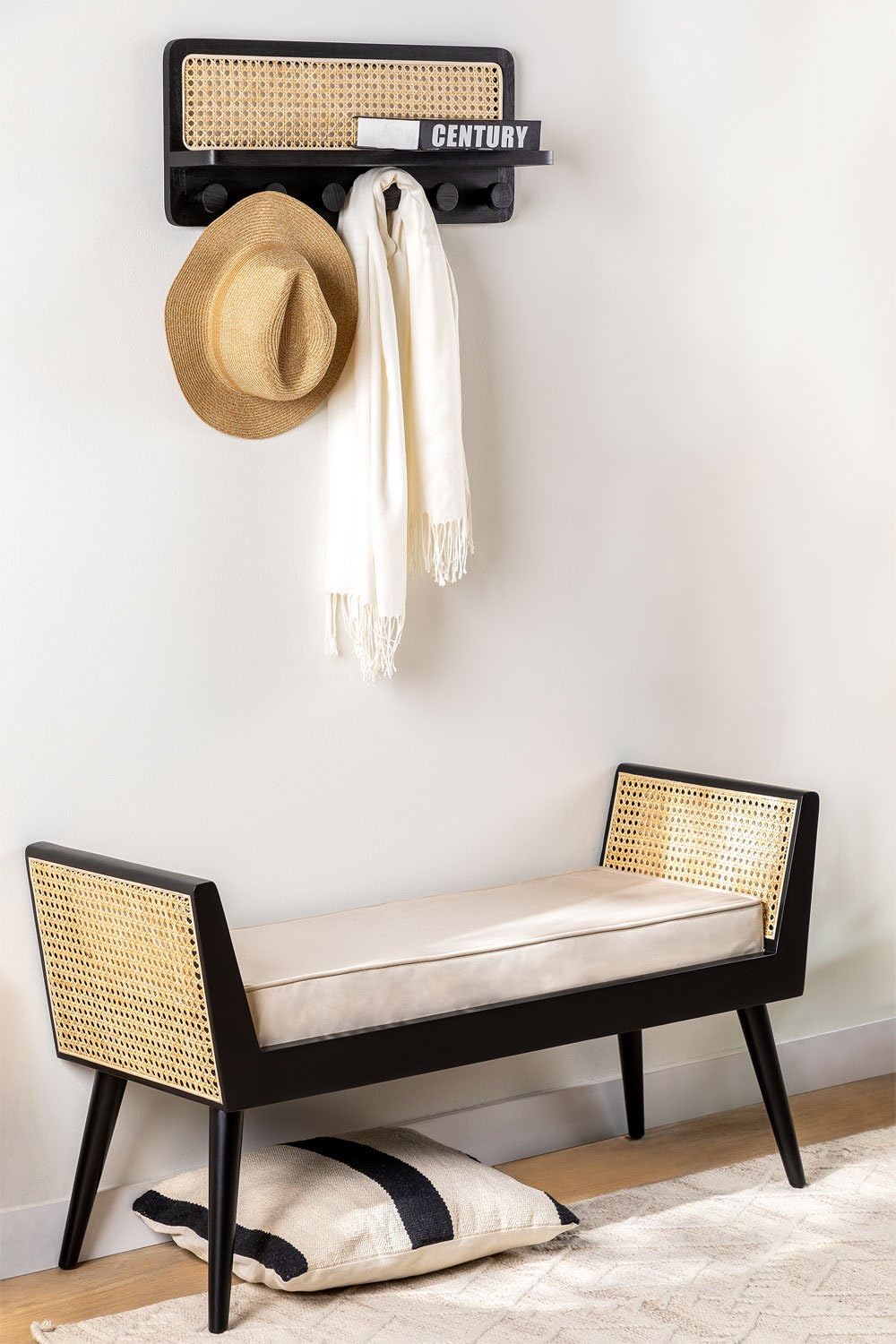Sklum Icona panca velluto beige crema 109 cm betulla