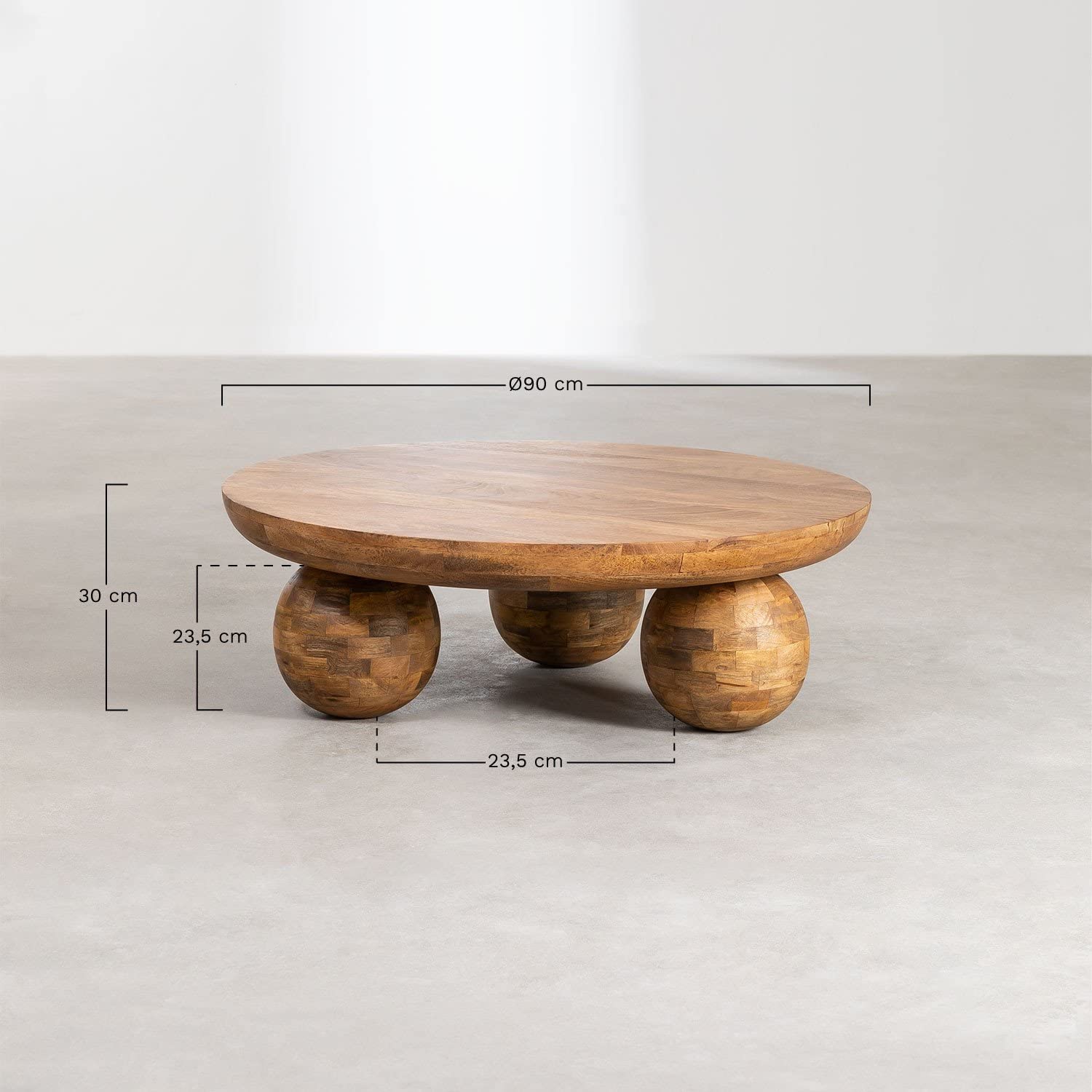 Sklum Cotia Tavolino Legno Mango Nero Ø90 cm