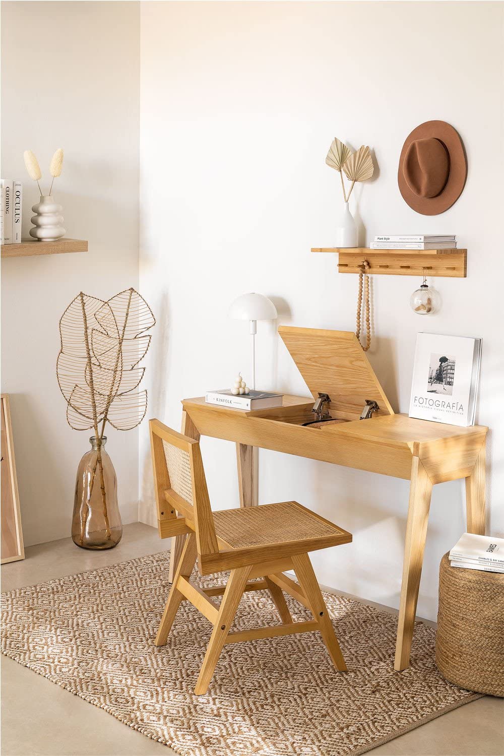 Sklum Ellis scrivania legno frassino naturale 119 cm