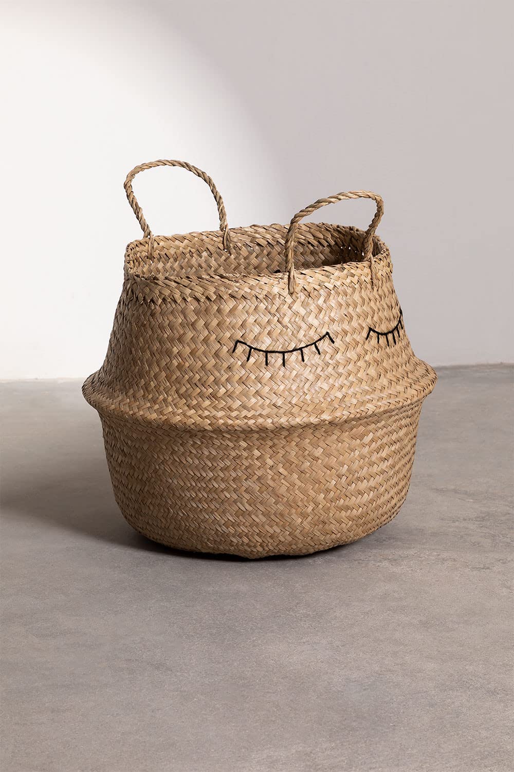 Sklum Kahs Cesta Giunco Ø45x40 cm Intrecciata a Mano