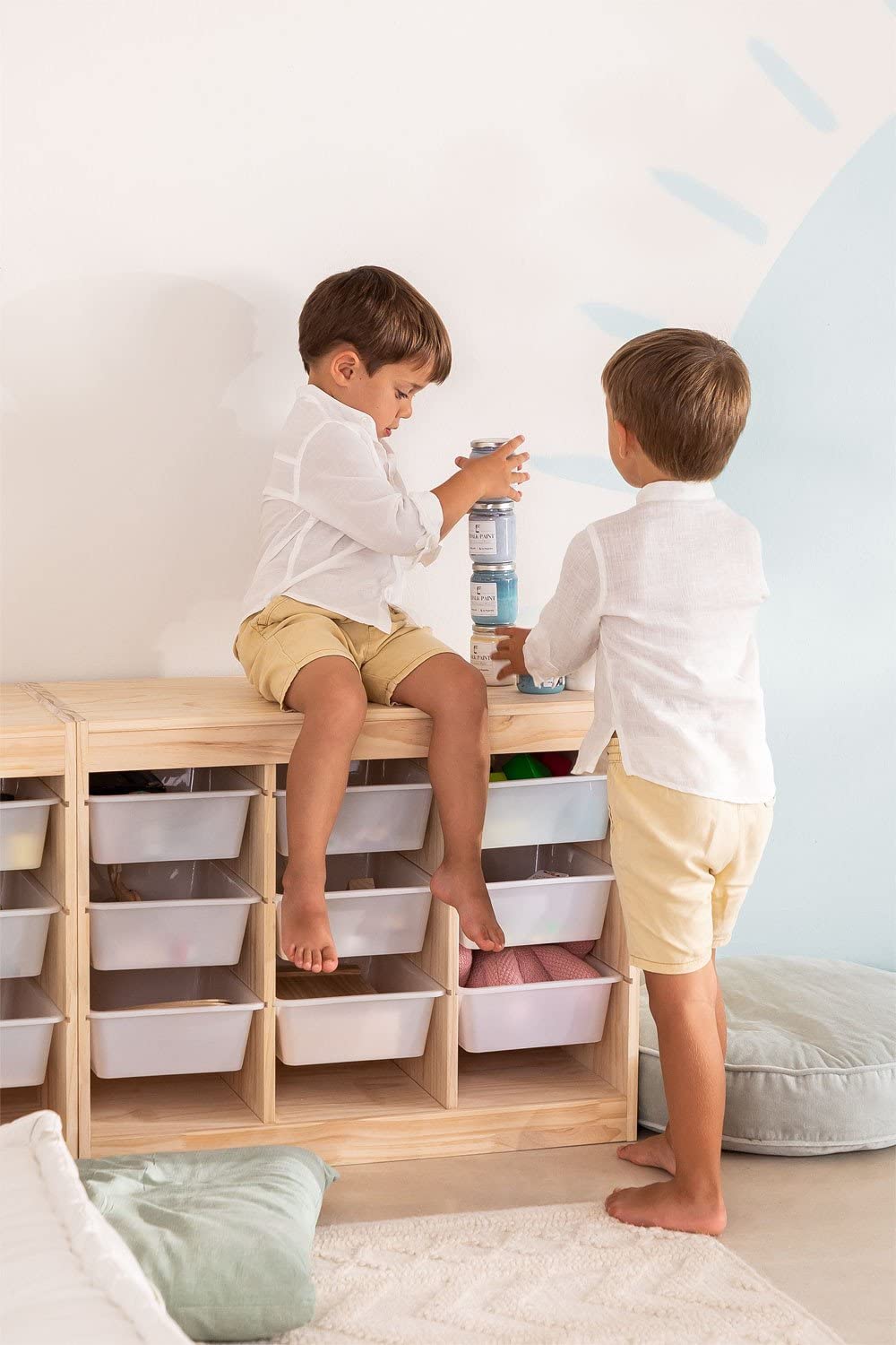 Sklum Nopik Kids mobile portagiochi bianco 76 cm pino