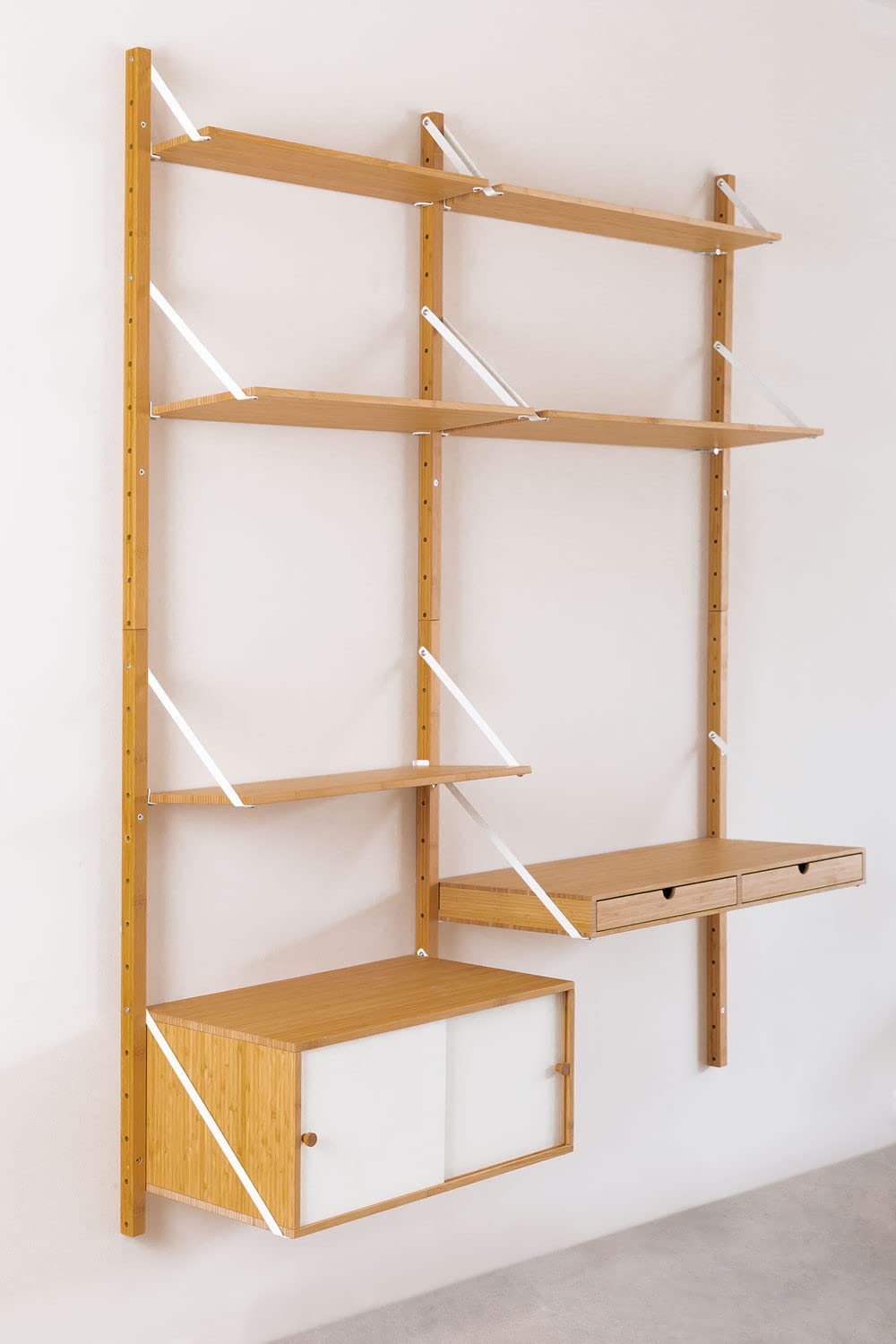 Sklum Kolex scaffale a parete modulare bianco