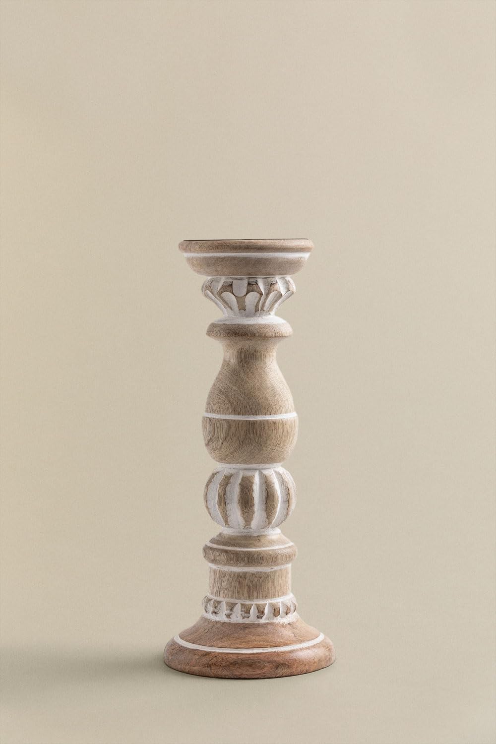 Sklum Taiz Portacandele Legno Mango 31 cm