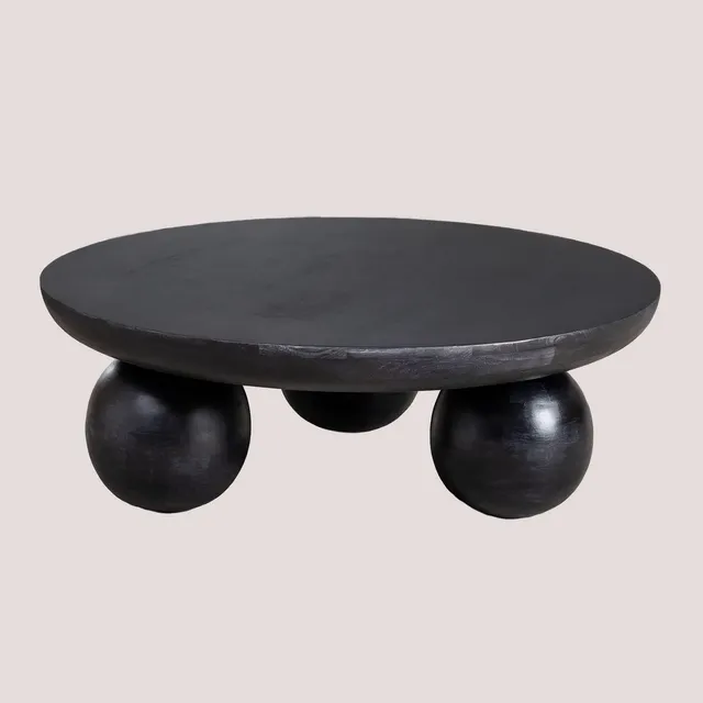 Sklum Cotia Tavolino Legno Mango Nero Ø90 cm