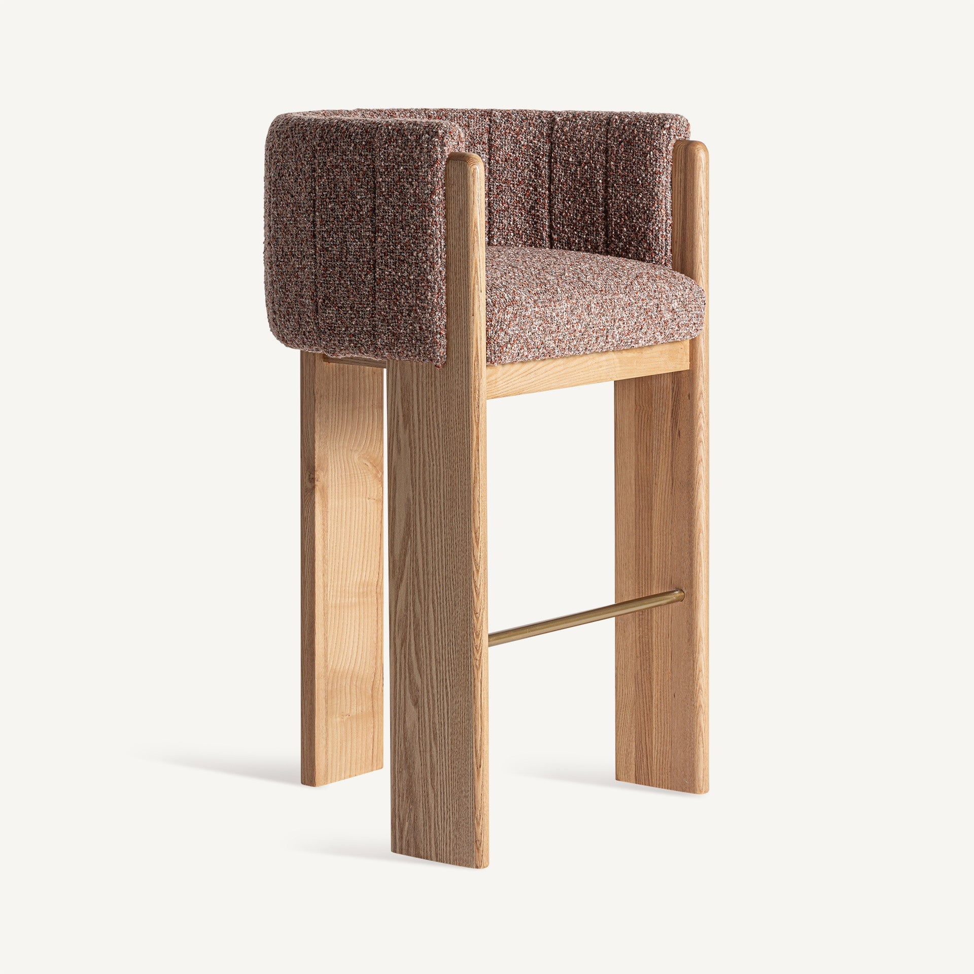 Bambua Sernier sgabello alto rovere bouclé malva
