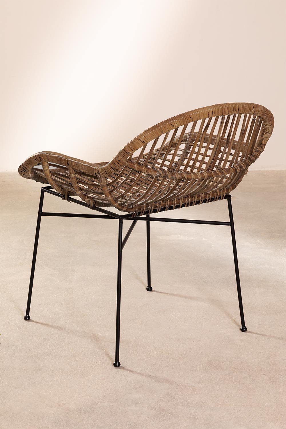 Sklum Nesse sedia da pranzo in rattan marrone