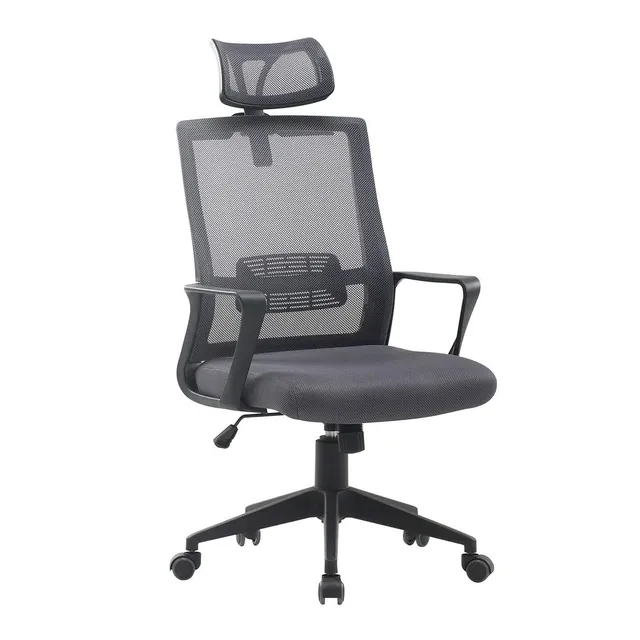 Sklum Teill Black Sedia Ufficio con Ruote Poggiatesta