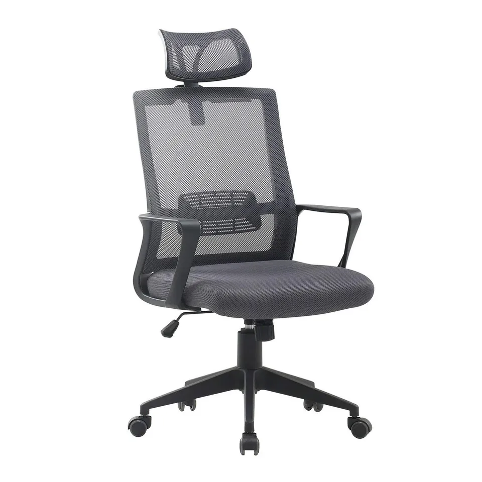 Sklum Teill Black Sedia Ufficio con Ruote Poggiatesta