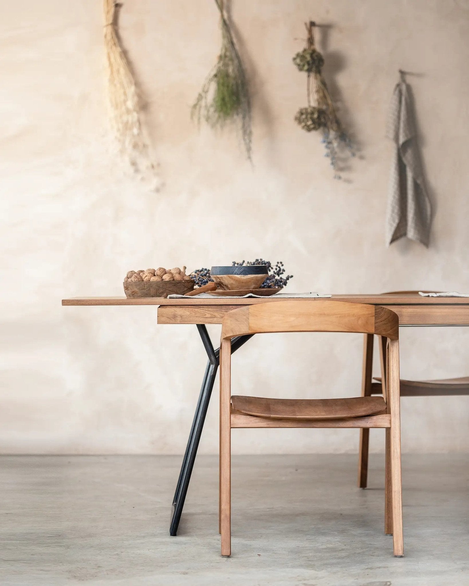 Bambua Arc sedia da pranzo in teak massiccio
