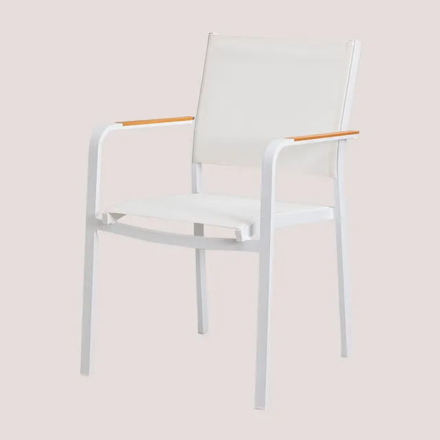 Sklum Archer 6 Sedie Giardino Impilabili Alluminio Bianche
