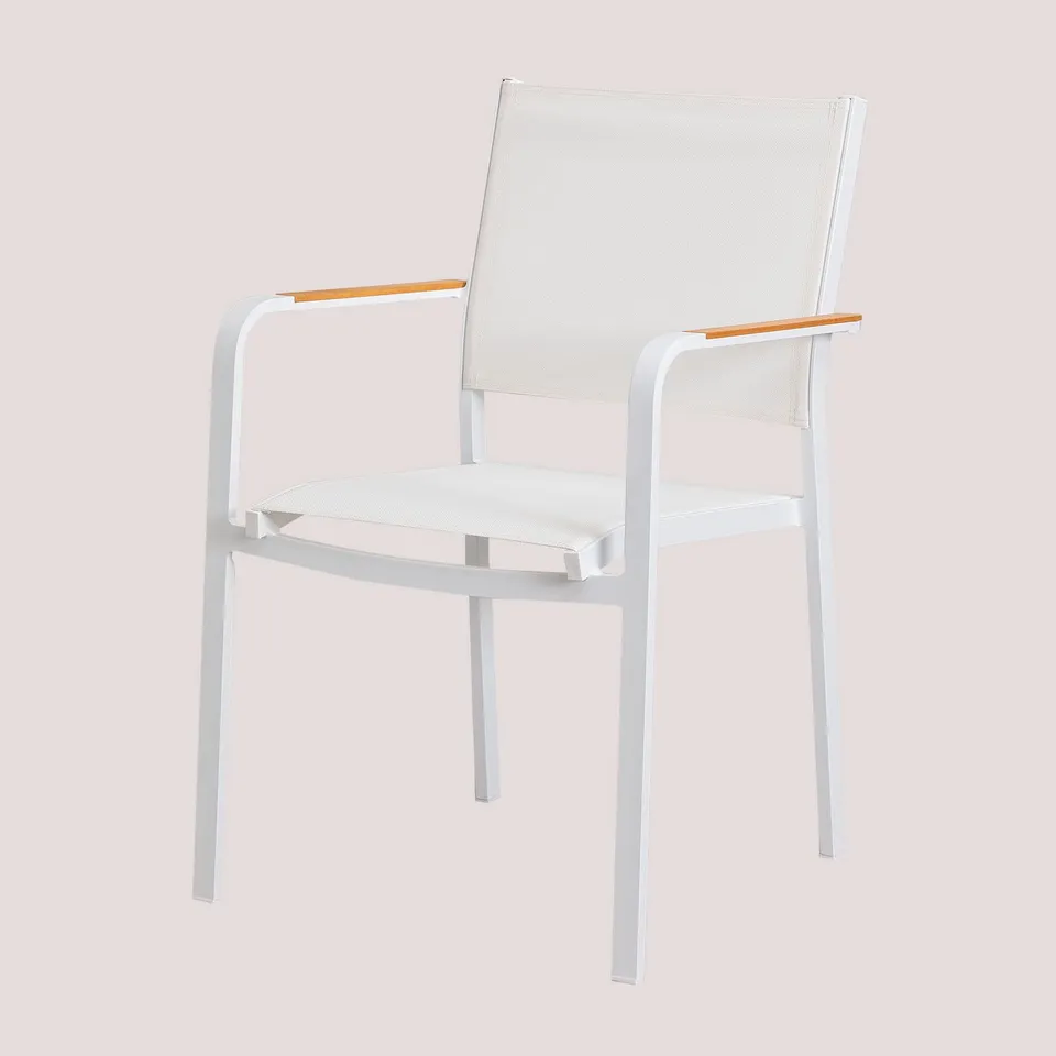 Sklum Archer 6 Sedie Giardino Impilabili Alluminio Bianche