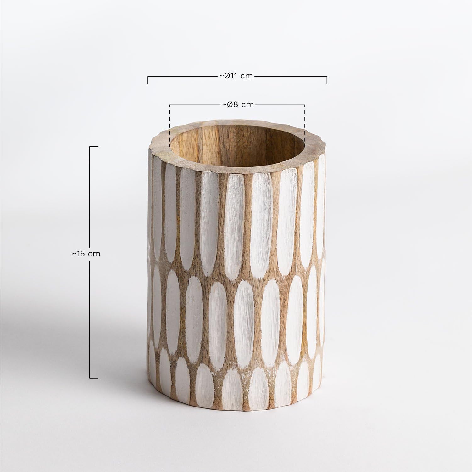 Sklum Dordon 15 cm vaso in legno di mango basso