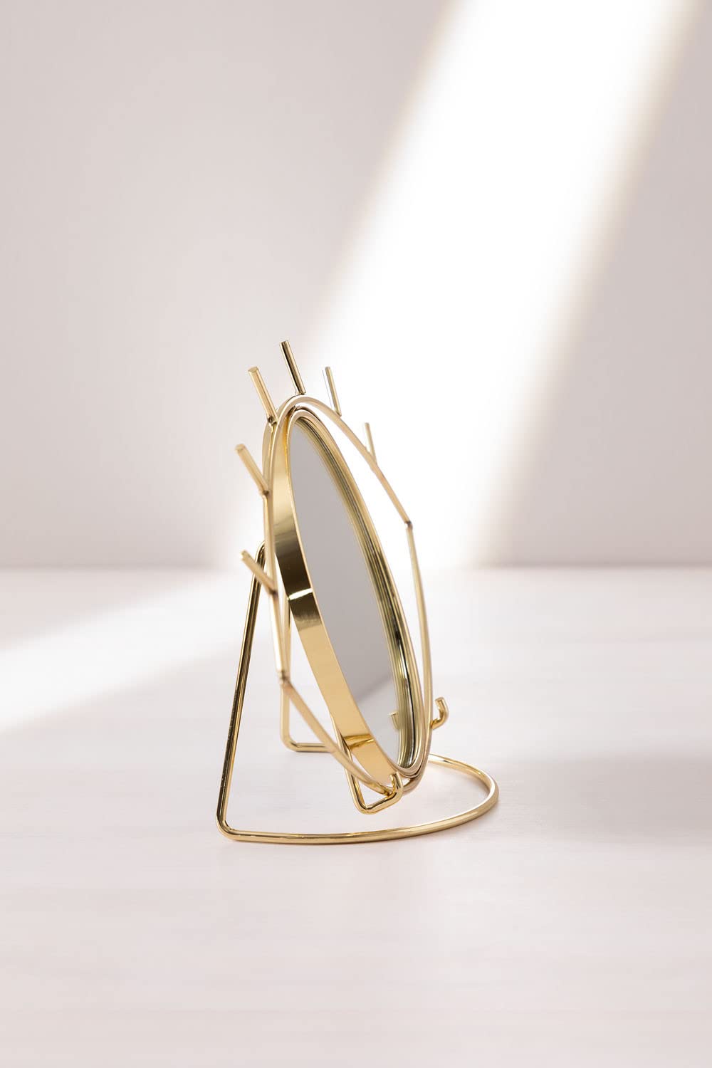 Sklum Lubin specchio da tavolo metallo dorato 30 cm rotondo
