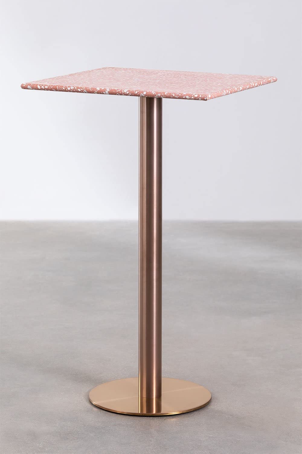 Sklum Malibu tavolo bar alto 60x60 cm terrazzo rosa dahlia